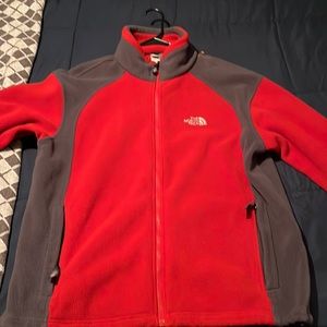 Red And Gray North Face Fleece. New